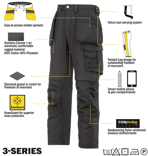 Snickers 3214 trousers - trousers, canvas