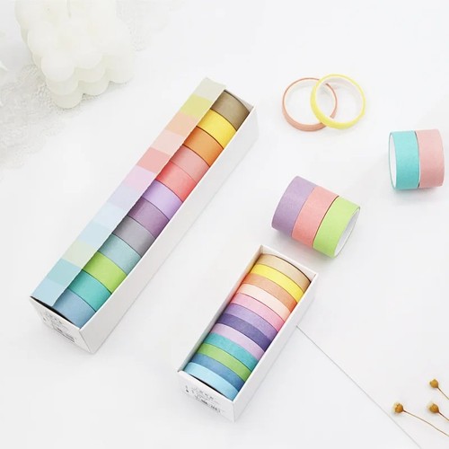 Rainbow washi tape set - set, 6/12|