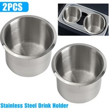 2X Universal Stainless Steel Cup Drink Holders For Car Truck Marine Boat