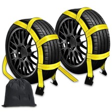 2Pc Tow Dolly Basket Straps with Flat Hook for 14"-17" Tires -10,000 lbs Brea UK