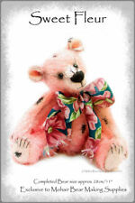OOAK Mohair Teddy Bear Sewing Pattern 'Sweet Fleur' 11" Jointed Bear Mohair Bear