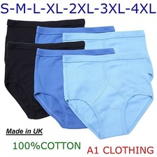 6, Men's Y-Fronts Underpants, 100% Pure Cotton Underwear,White & Colour S to 5XL
