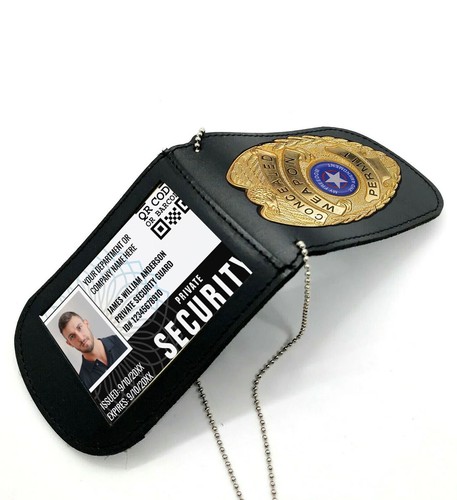 Mens leather officer badge - leather,