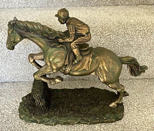 Horse jockey jumping metal - &,