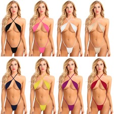 Women Sling Shot Micro Bikini Thong One-Piece Bodysuit Teddy Lingerie Swimwear  