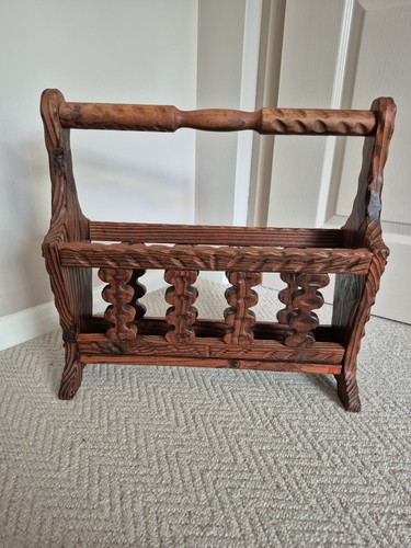 Vintage hand carved wooden - carved,