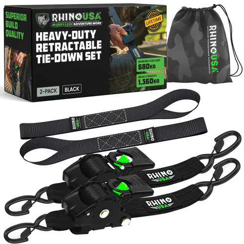 Retractable ratchet straps - retractable,