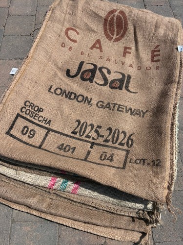 10x used empty coffee hessian - empty,