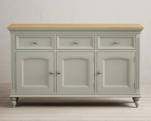 Green oak sideboard cabinet - green,