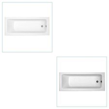 Bathroom Bath Bathtub Modern Tub Square Straight Single Ended Designer White