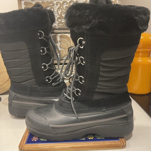 Land end black boots faux - black,