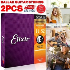 Elixir Nanoweb Phosphor Bronze 11-52 Acoustic Guitar Strings-2 Pack [16052] MP5
