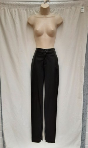 Zara pleather slim leg black - pleather,