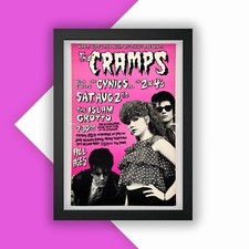 The Cramps Concert Poster Vintage Style Heavy Rock Punk Gig Print A3 NO FRAME.