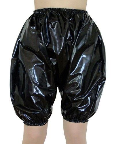 Black pvc shorts bloomers - black,