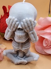 Handmade soy wax skull candle