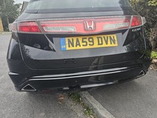 2009-2011 HONDA CIVIC MK8 FACELIFT REAR BUMPER COMPLETE IN BLACK USED OEM PART