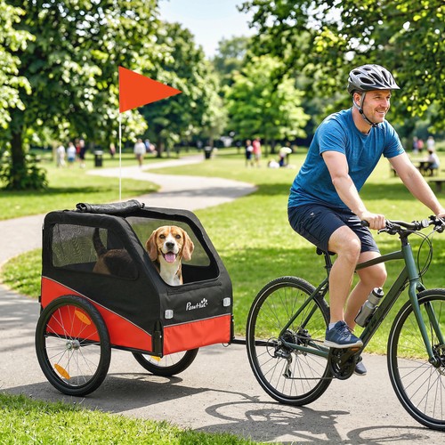 Pawhut dog bike trailer for - dog,