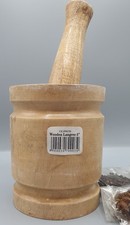 5 inch Wooden Mortar and Pestle Set - 5 Free packs of seeds!