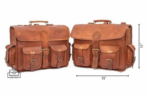 Vintage leather large two - large, 15"