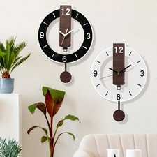 Wall Clock with Pendulum Decor