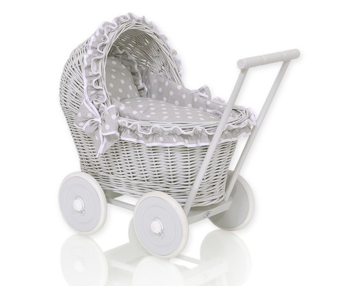 Wicker dolls pram - pram, base