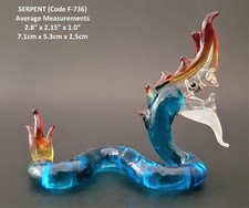 Turquoise Glass DRAGON SERPENT Art Decorative Animal Ornament Mythical Creature