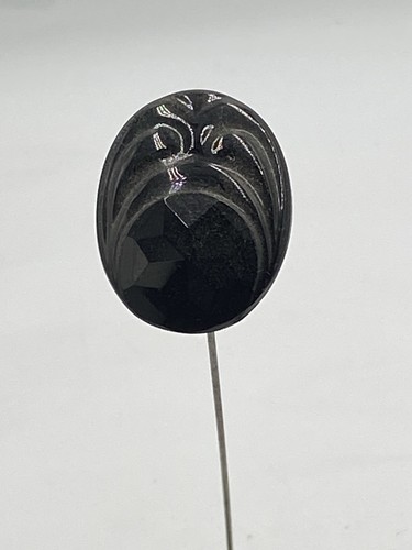 Antique vintage jet hat - jet, pin