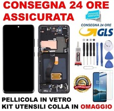 DISPLAY LCD ORIGINALE 100% FRAME SAMSUNG GALAXY S21 ULTRA SM-G998 TOUCH NERO