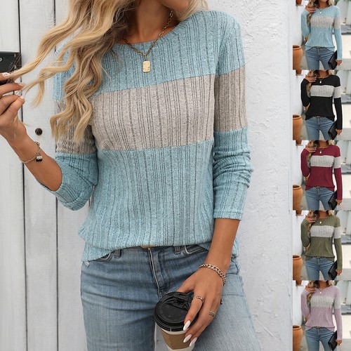 Women ribbed colorblock - colorblock, t