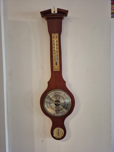 Vintage wood banjo - banjo, barometer