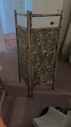 Antique bamboo screen - antique, two