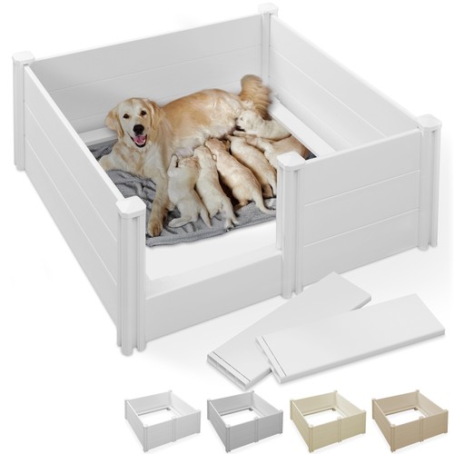 Dog whelping box with rails - dog,