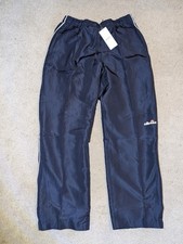Ellesse Shell Suit Tracksuit Bottoms Retro Large - Navy & White NEW