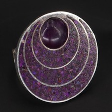 VTG Sterling Silver DTR JAY KING Amethyst & Sugilite Statement Ring Size 8 - 14g