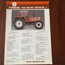 Fiat 180-90/180-90dt  turbo tractor double sided specification brochure