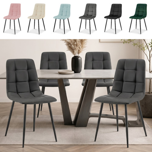Velvet dining chairs embossed - chairs,