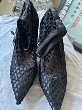 ZARA BLACK ANKLE BOOTS FISHNET