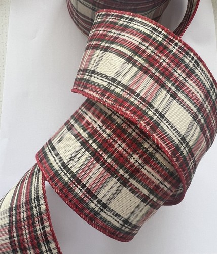 Tartan red and cream christmas - tartan,