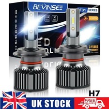Bevinsee H7 LED Headlight Bulbs High Low Beam Lights 6000LM Retrofit Light White
