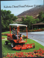 1987 Kubota Diesel "F2000" Ride-on Front Lawn Mower Brochure Leaflet