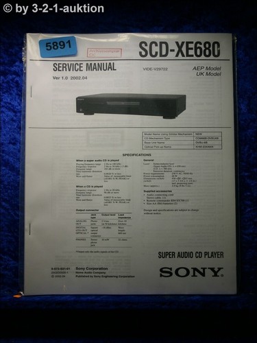 Sony service manual - manual, scd