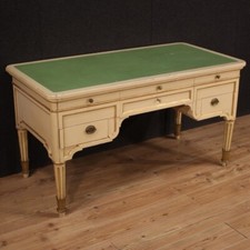 Writing desk italian furniture lacquered painted gilded wood table 20th century