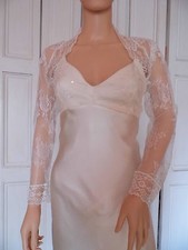 Ivory LACE full length  Sleeve Bolero Shrug Wedding 10,12,14,16