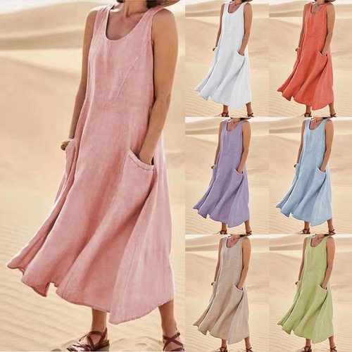 Women cotton linen sleeveless - linen,