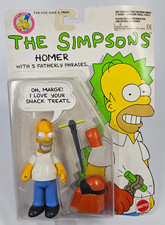 MATTEL THE SIMPSONS HOMER SIMPSON FIGURE WITH NUKE GEAR FROM 1990 STILL SEALED