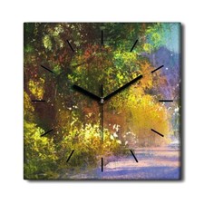 Canvas Clock Image couple walking in beautiful place walkway in forest 30x30