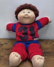 Cabbage Patch Doll 1982 Boy With Official Clothes & Shoes Auburn Curly Hair 42cm