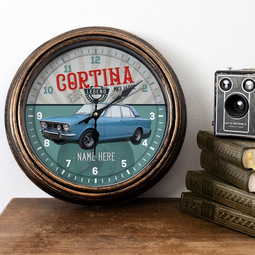Personalised car clock ford - car,