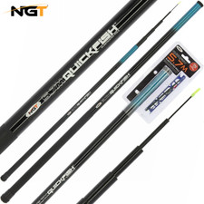 NGT 5.7m Fishing Pole Whip Telescopic Elasticated Pole + Rig & Disgorger